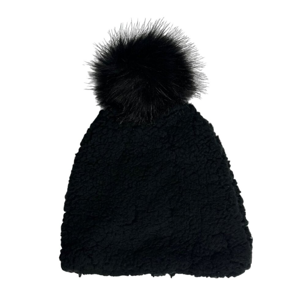 Hollister Hat Womens Black New WOT Ball Top Fleece Fuzzy